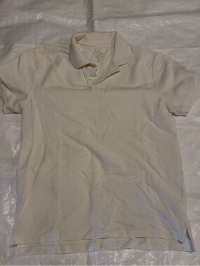 JCrew Classic Men's White Polo Shirt - Lightweight Cotton